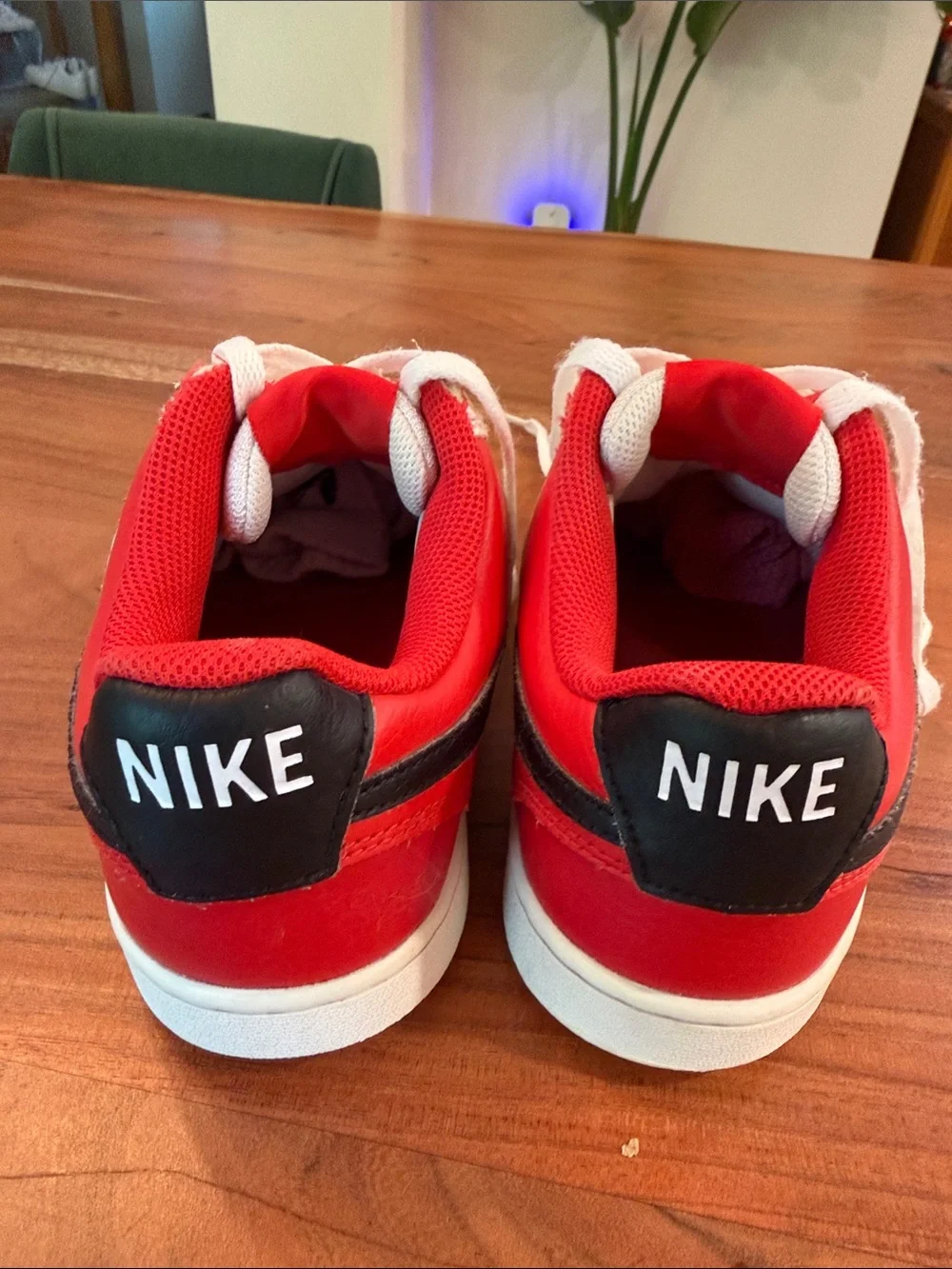 Nike Court Vision Low in White University Red, Black. Men’s size 8. DH851-100
